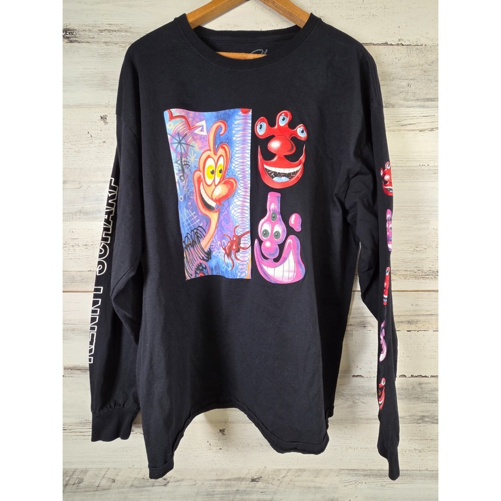 Kenny Scharf Goodie‎ shirt mens L Two Sleeves Long Sleeve Graphic Black Artist
